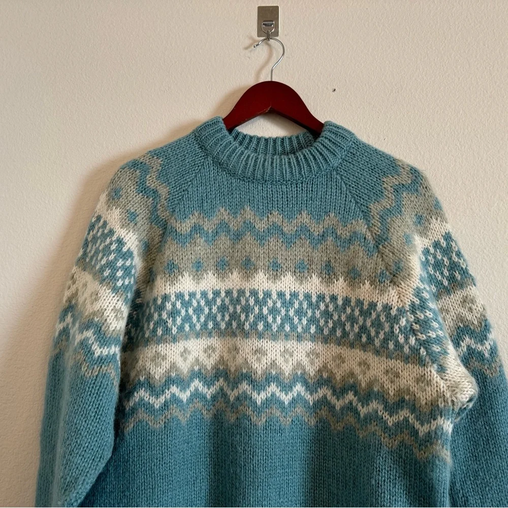 NORLENDER Pure New Wool Sweater Vintage Pullover Crewneck Norway Made